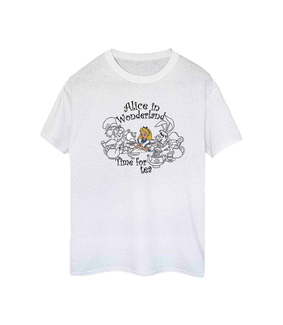 Disney - T-shirt ALICE IN WONDERLAND TIME FOR TEA - Femme (Blanc) - UTBI8981-1