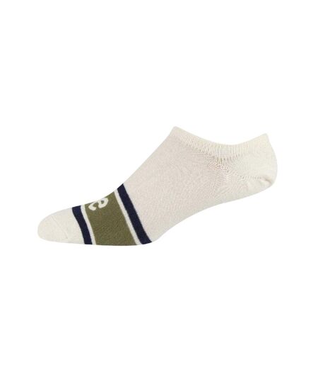 Pack Of 3  Unisex Adult Gerrard Lettering Ankle Socks  Blue Ecru Olive Lee