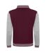 Unisex varsity jacket burgundy/heather grey Awdis