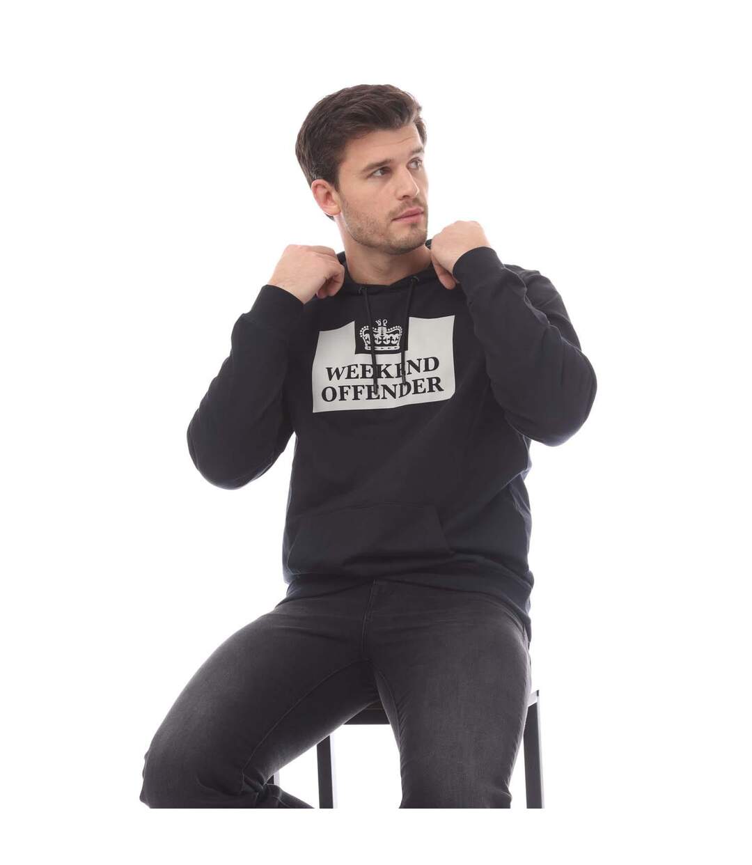 Mens Garrison Hoodie Navy Weekend Offender-1