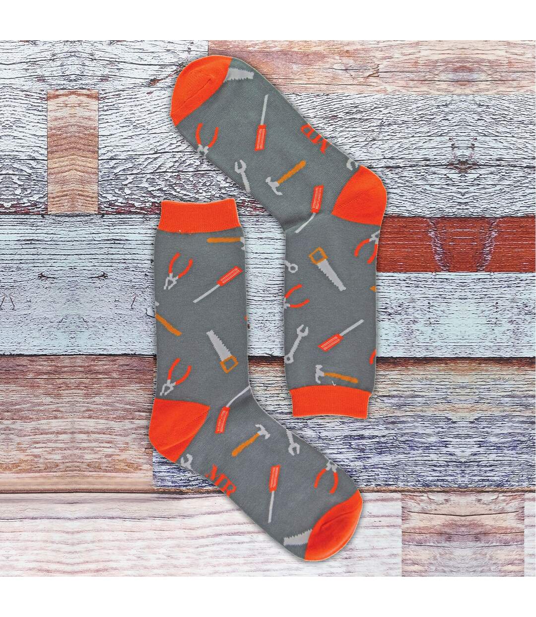 1 Pack Mens Novelty Grey Tools Bamboo Socks-3