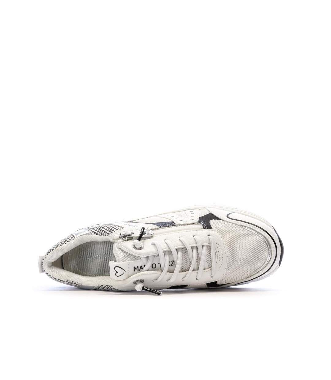 Baskets blanches/grises/noires femme marco tozzi comb-4