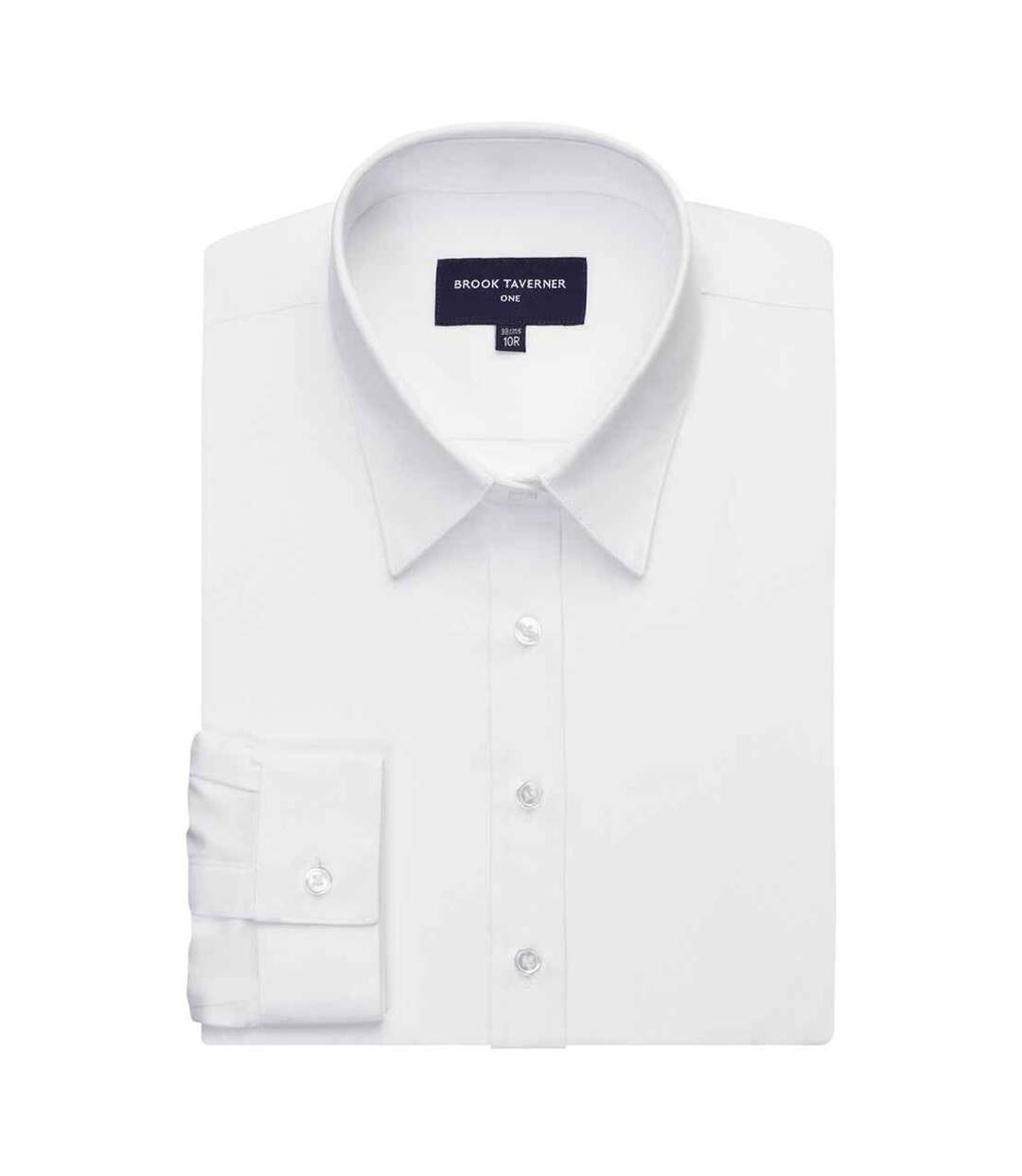Womens/ladies Selene Poplin Long-sleeved Formal Shirt White Brook Taverner-3