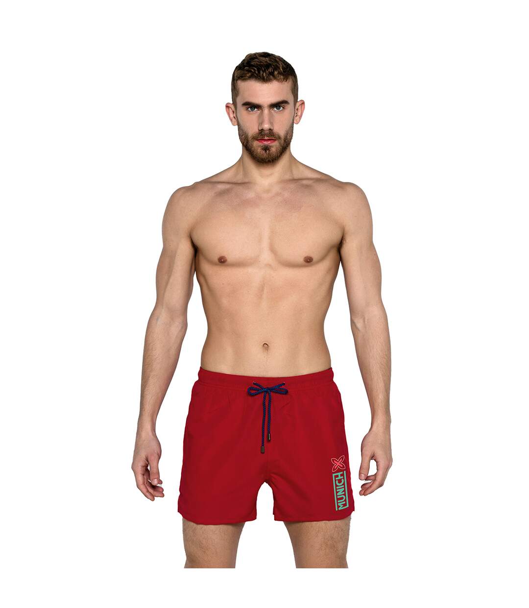 Men's Short Swimsuit with Mesh Lining MUHARBOURRED02-1