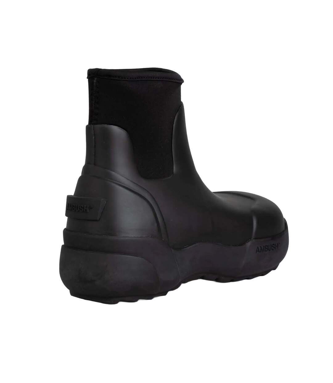 Womens/ladies rubber ankle boots black Ambush-2