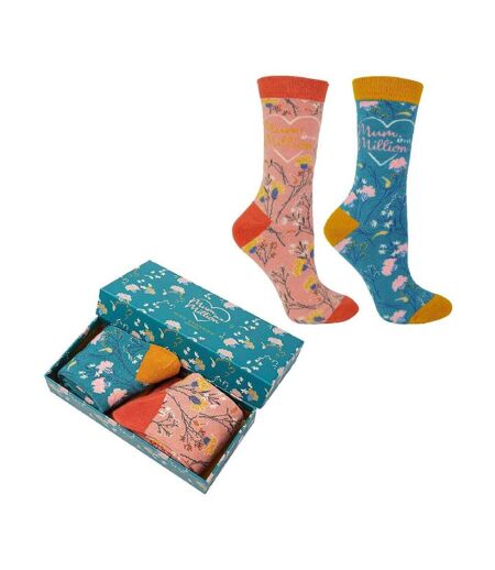 2 Pack Ladies Bamboo Socks for Mum in Gift Box