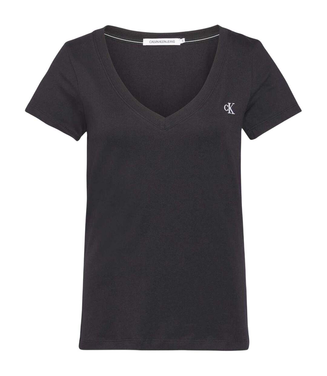 T-shirt Motif/style Brodé Femme Noir Calvin Klein-1