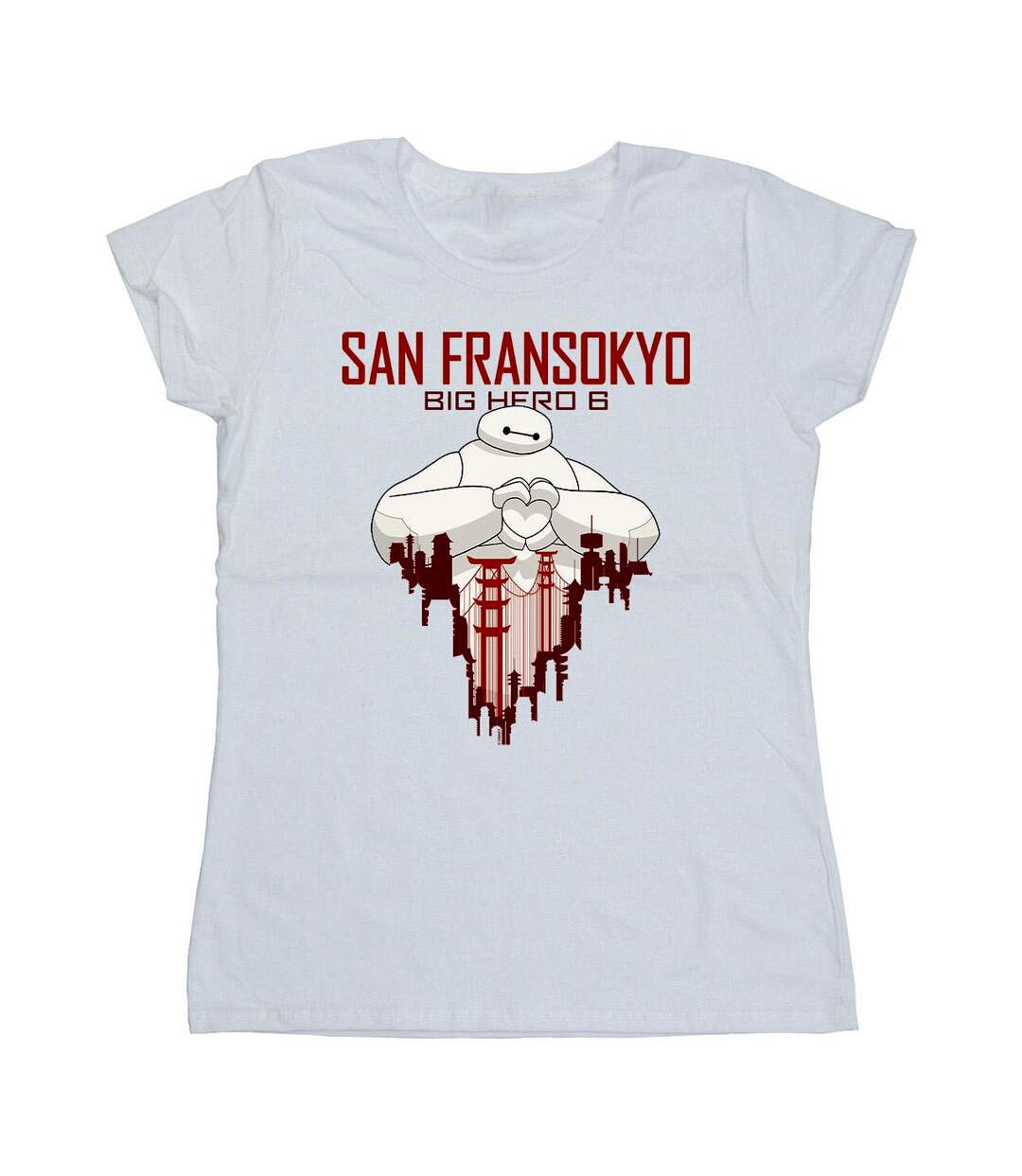 Disney - T-shirt BIG HERO BAYMAX SAN FRANSOKYO HEART - Femme (Blanc) - UTBI13243-1