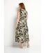 Robe longue sans manches évasée imprimé feuillage-2