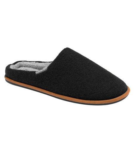 Mens Plush Lined Mule Slippers With Memory Foam