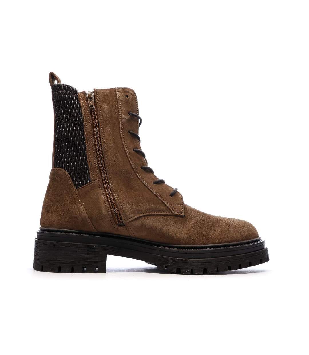 Bottines marron/noir femme geox iridea-2