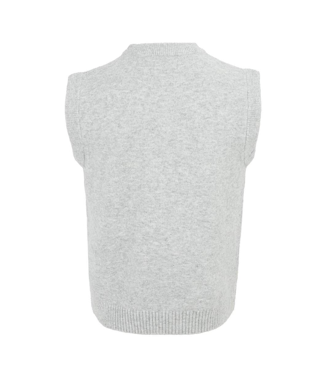 Mens Crew Neck Sleeveless Sweater Vest Light Grey Firetrap-2