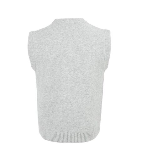 Mens Crew Neck Sleeveless Sweater Vest Light Grey Firetrap