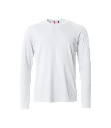 Mens Basic Long-sleeved T-shirt White Clique