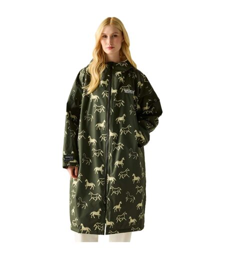 Peignoir À Langer Imperméable Motif/style Cheval Adulte Kaki Foncé Regatta