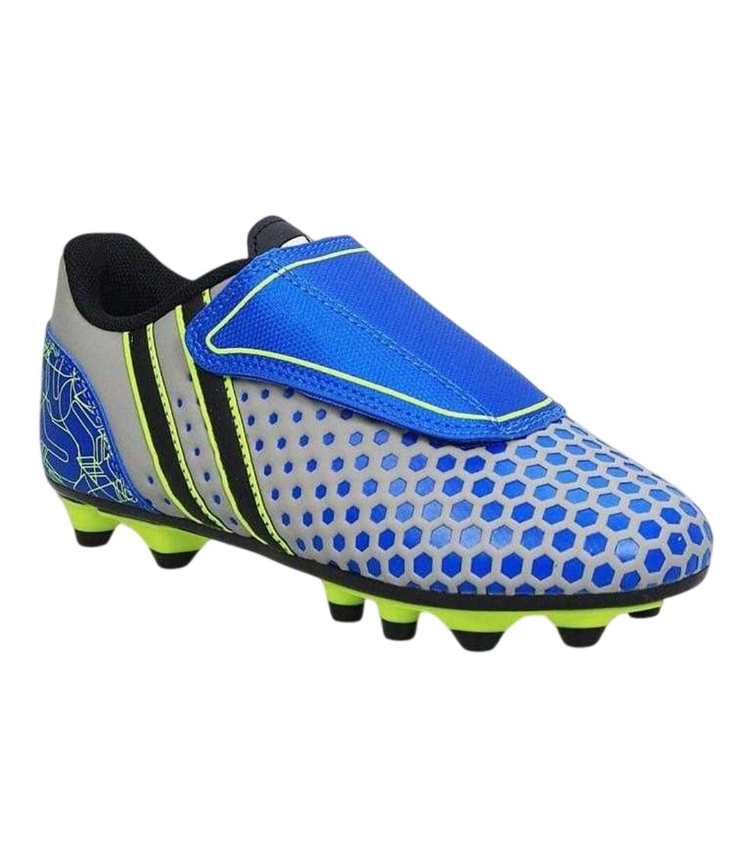 Childrens/kids Polka Dot Firm Ground Football Boots Blue Patrick-1