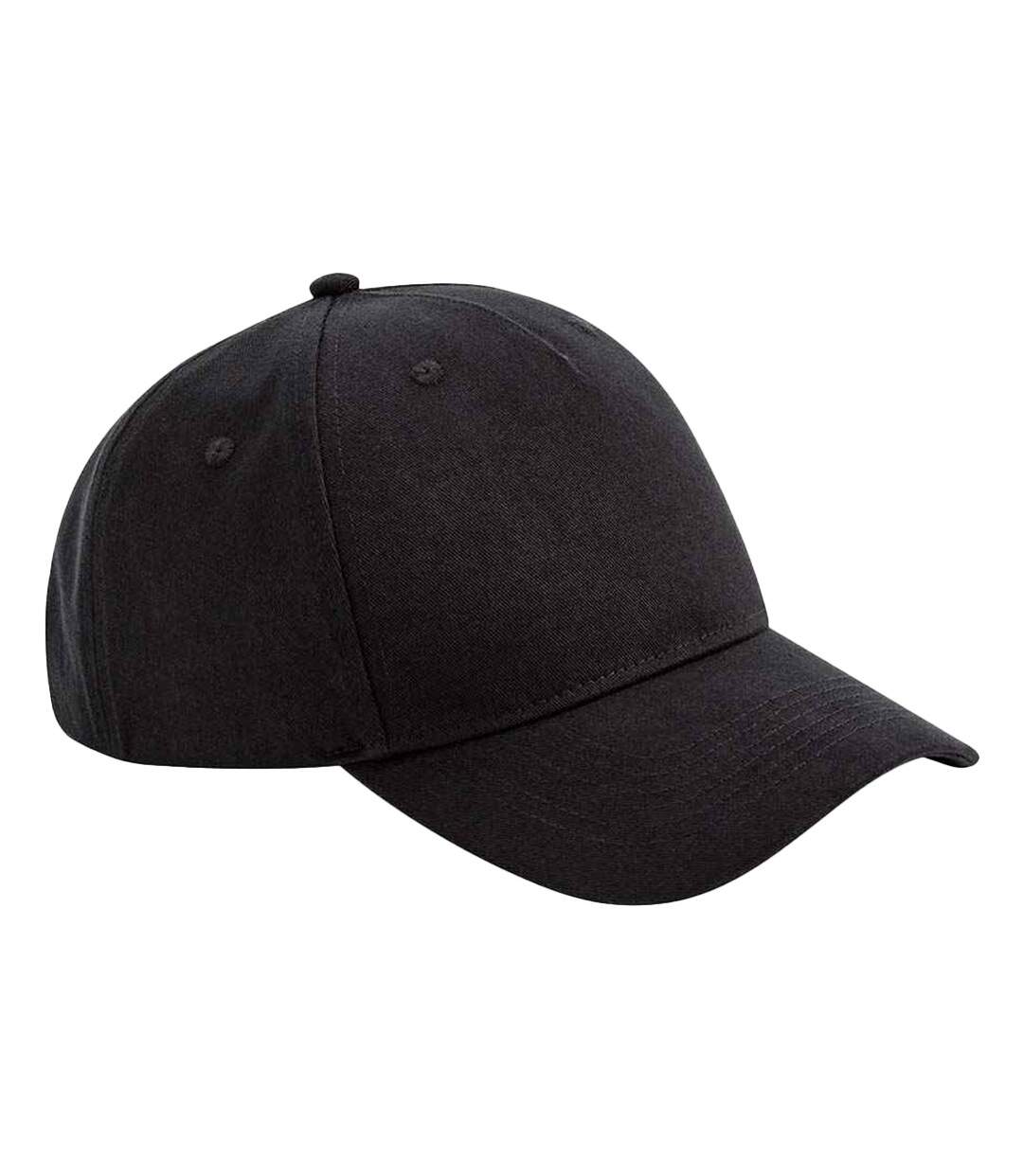 5 panel organic baseball cap black Beechfield-1