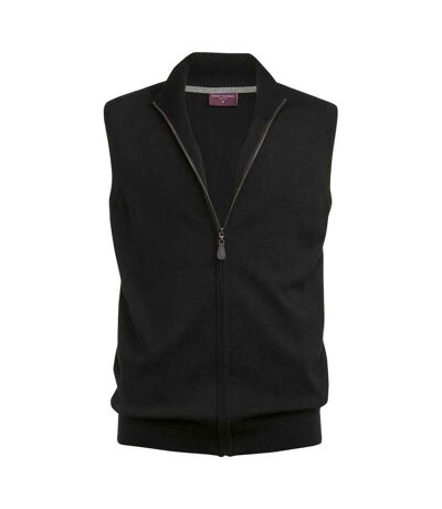 Brook Taverner Unisex Adult Lincoln Cotton Blend Knitted Vest (Black)