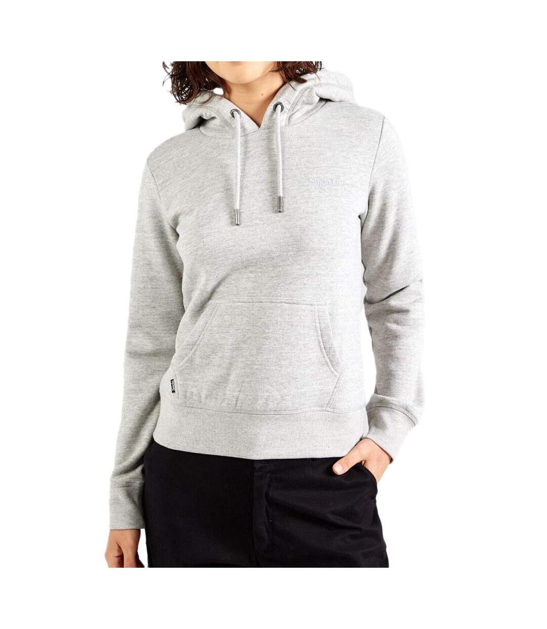 Sweat gris femme superdry essentials-1