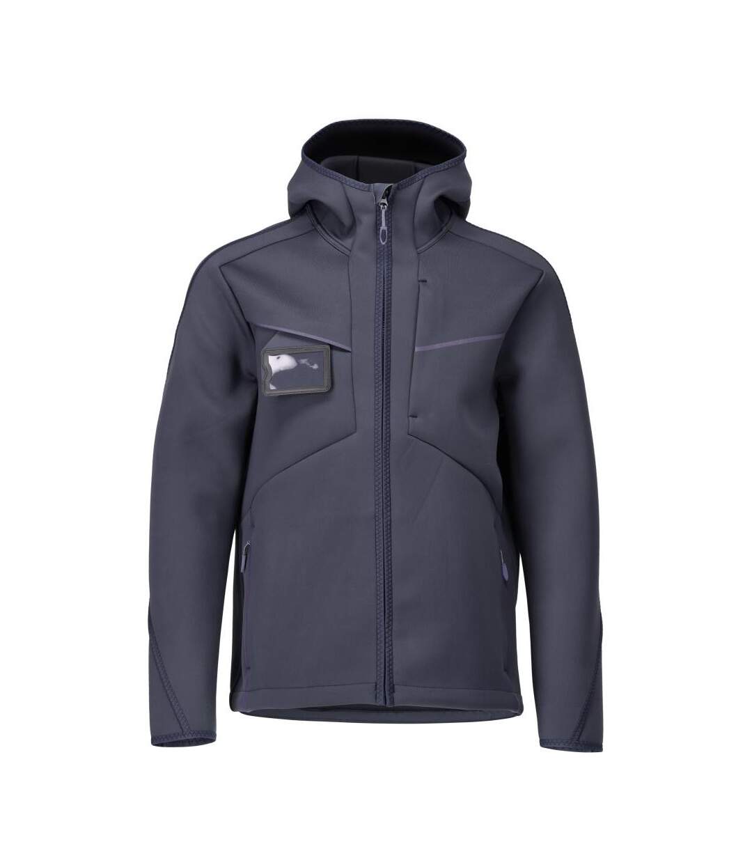 Mens Customised Stretch Hooded Soft Shell Jacket Dark Navy Mascot-1