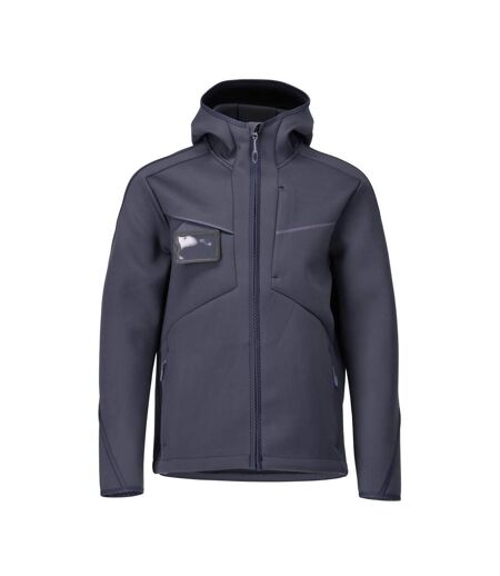 Mens Customised Stretch Hooded Soft Shell Jacket Dark Navy Mascot