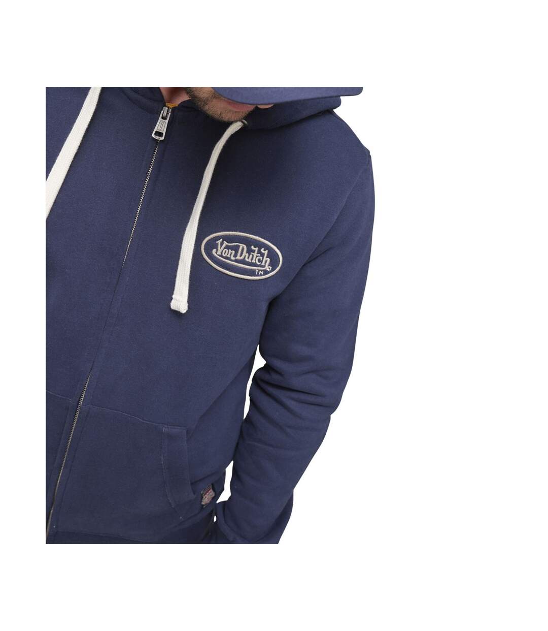 Sweat zippé avec capuche homme en coton Camp Vondutch