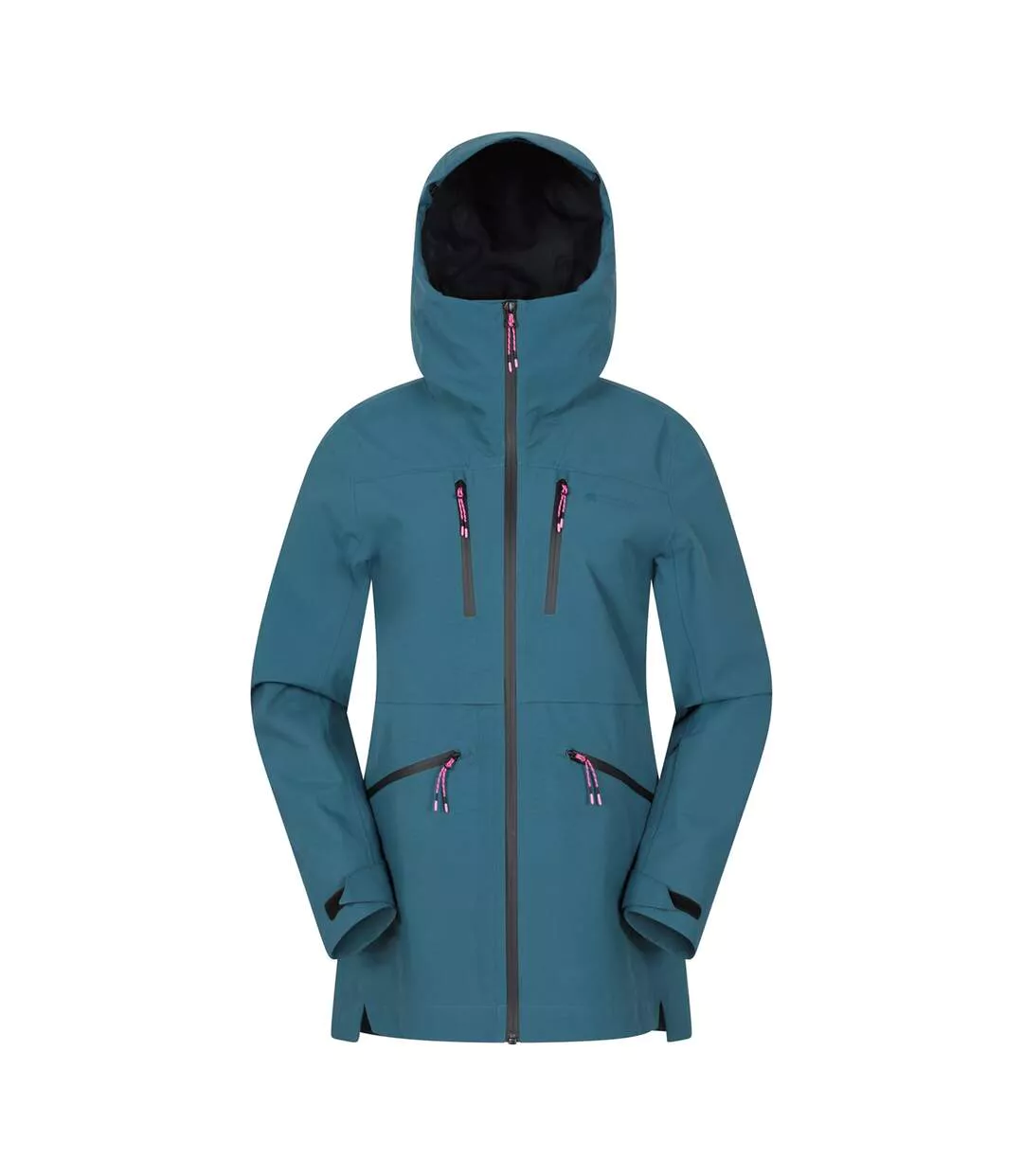 Womens/ladies Tempest Waterproof 3 Layer Ski Jacket Teal Mountain Warehouse-1