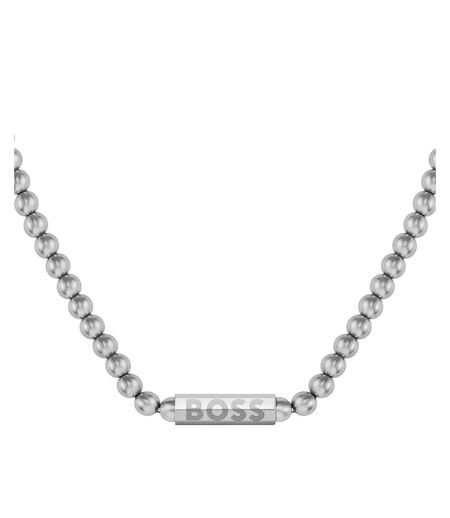 Sphere Metal Stainless Steel Beaded Necklace One Size Silver Boss