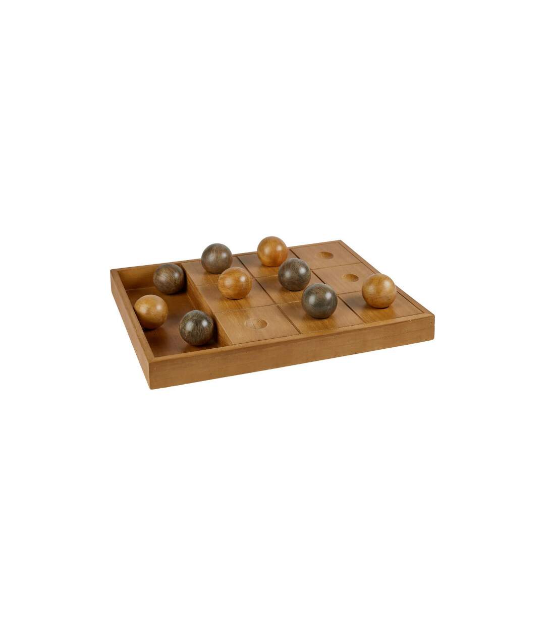 Jeu de Morpion Déco en Bois Jehan 40cm Naturel-2
