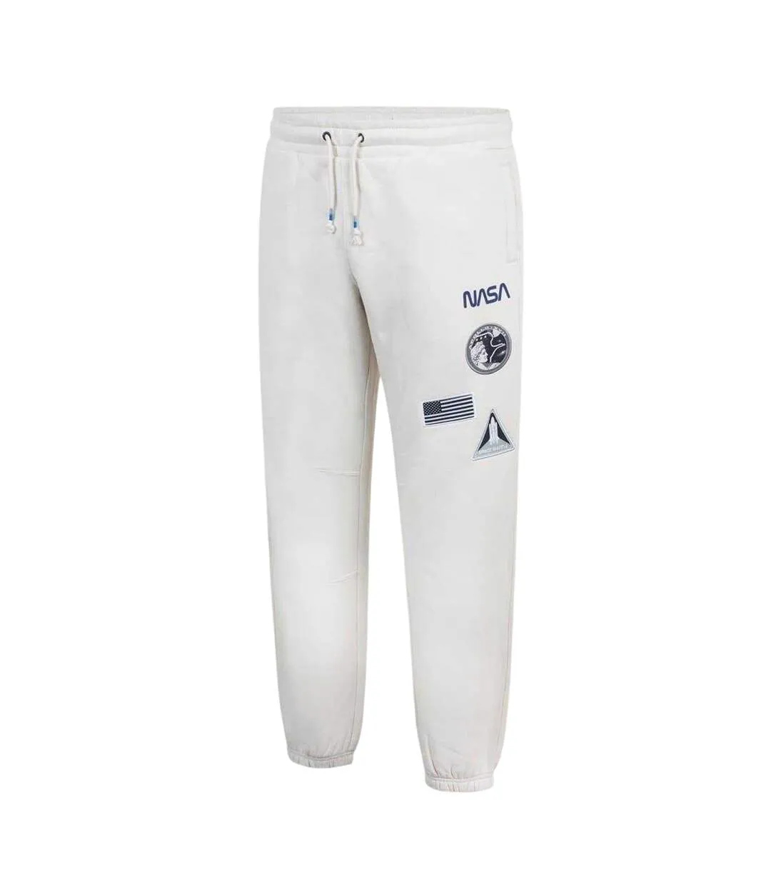 Mens Washed  Slim Joggers Off White NASA-3