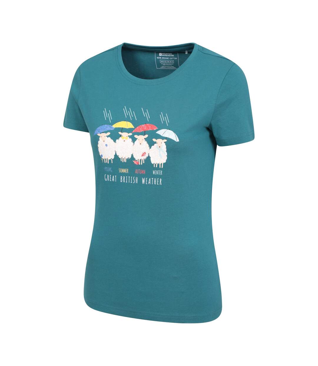 T-shirt great british weather femme bleu sarcelle Mountain Warehouse