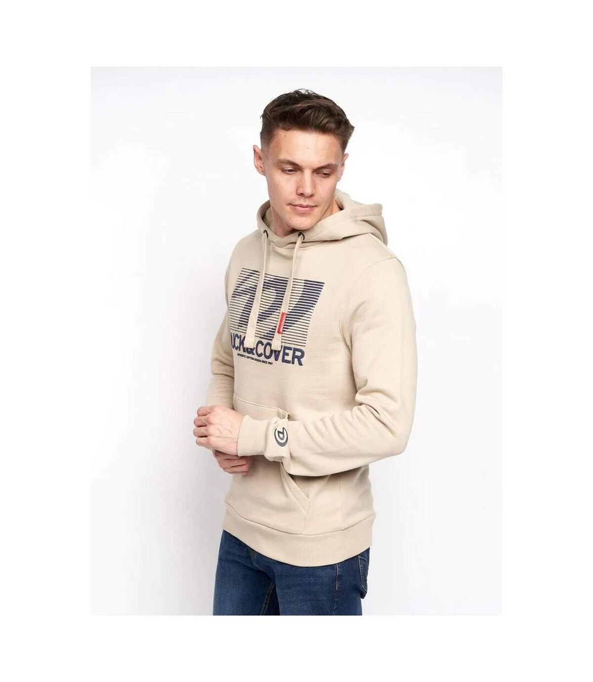Duck and Cover Mens Mandrake Hoodie (Stone)