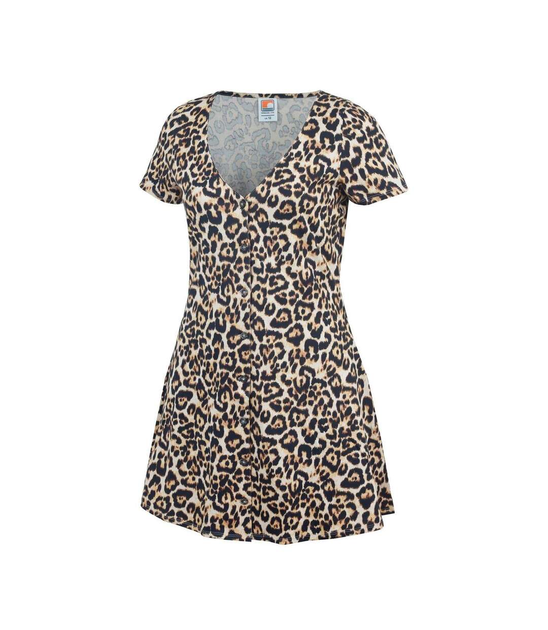 Robe Courte Manches Courtes Femme Beige Noir SoulCal-3