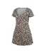 Robe Courte Manches Courtes Femme Beige Noir SoulCal-3
