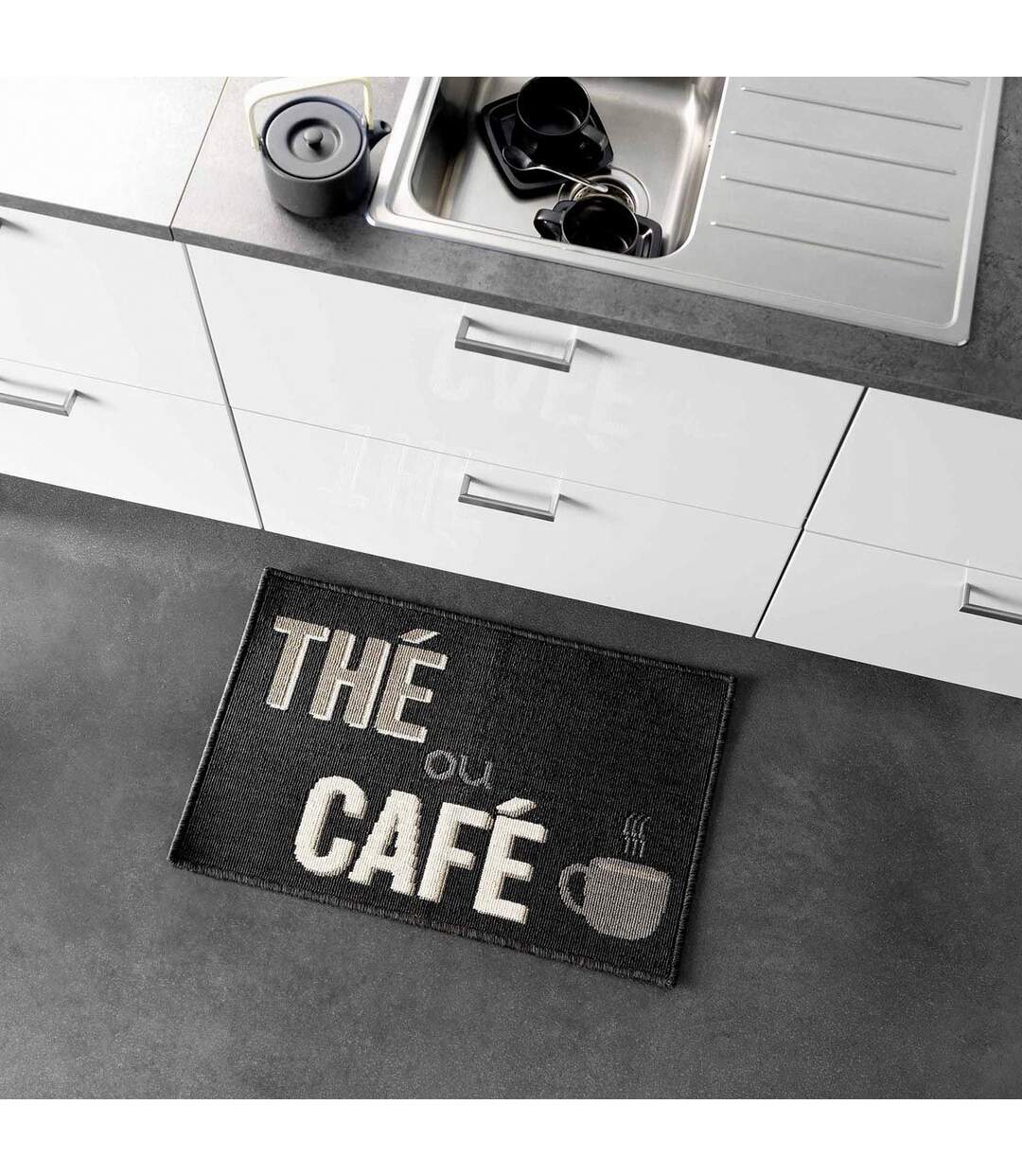 Tapis de Cuisine Breakfast 50x80cm Noir-4