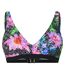 Womens/ladies Floral V Neck Bikini Top Multicoloured Zoggs-1