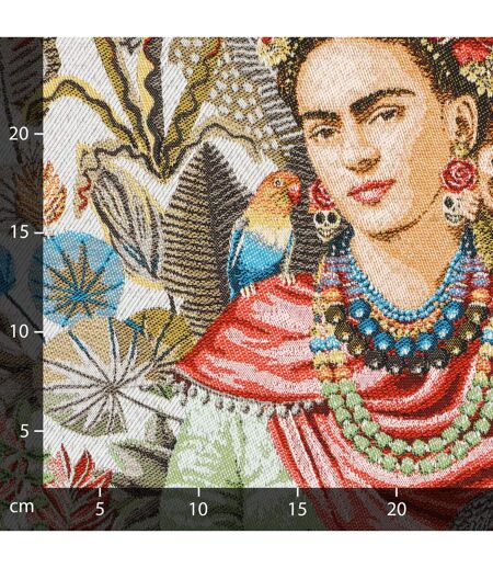 Carré jacquard CARMEN Frida Kahlo et végétation