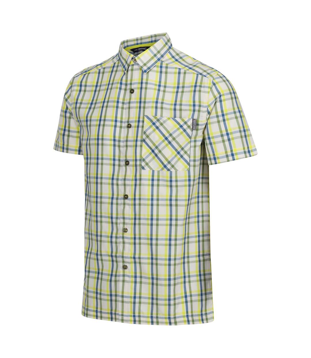 Chemise mindano homme vert piquant / bleu marocain / jaune verdâtre / guimauve Regatta-3