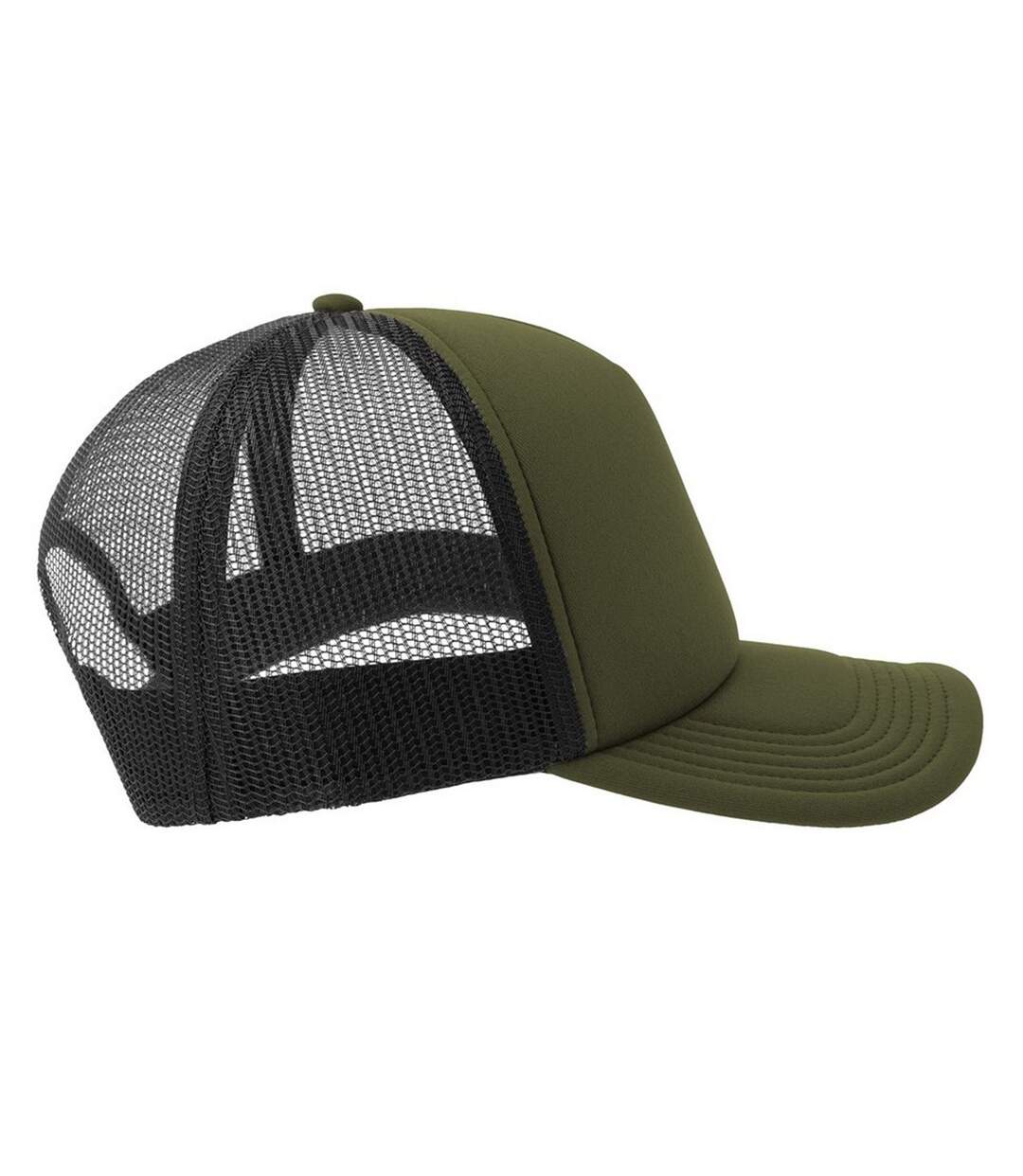 Casquette Trucker Motif/style 5 Panneaux Rapper-s Adulte Olive Noir Atlantis-4