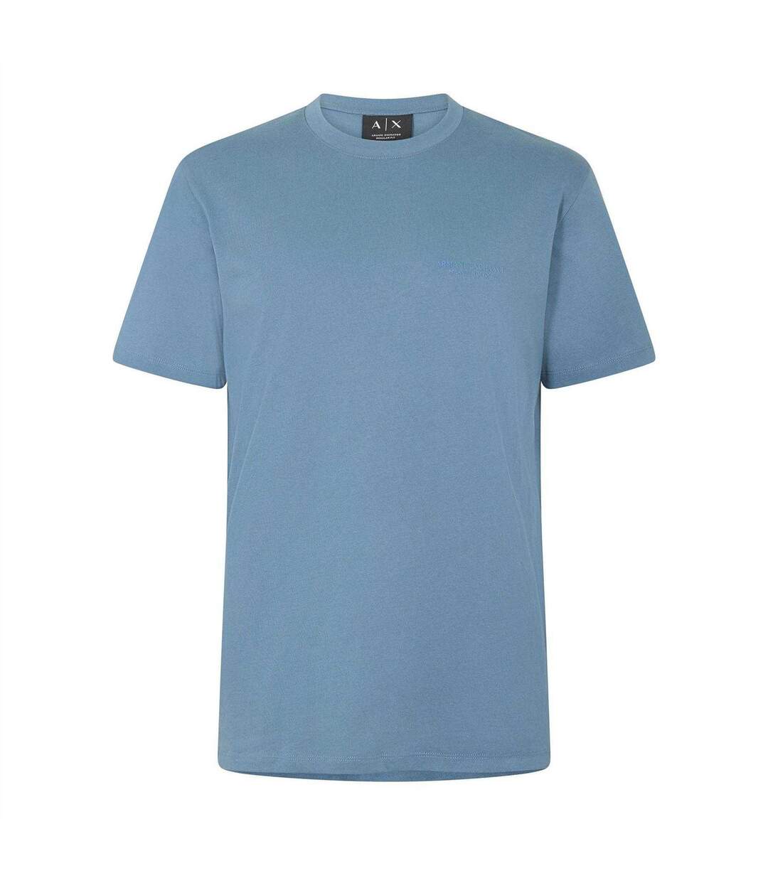 Mens Plain Cotton T-shirt China Blue Armani Exchange-1