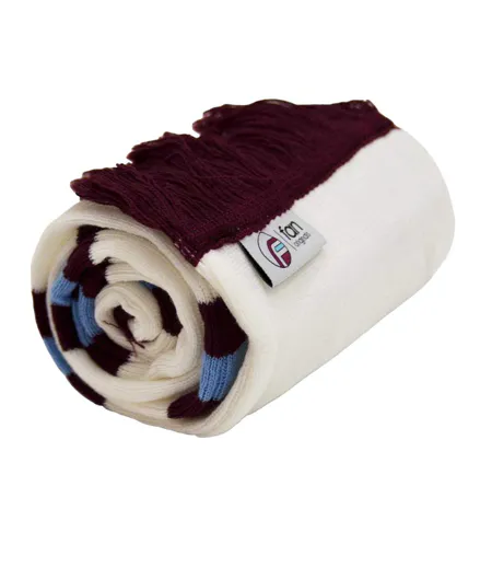 Ensemble Bonnet Et Écharpe Motif/style Rétro Aston Villa Adulte Taille Unique Blanc Fan Originals