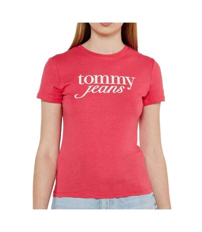 T-shirt rose femme tommy hilfiger essential - l