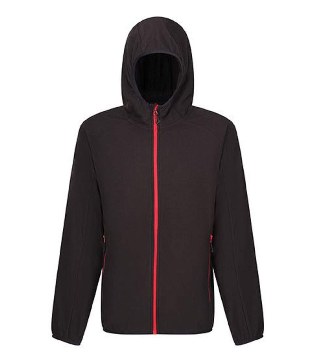 Veste polaire à capuche - Homme - TRF690 - noir et rouge-1