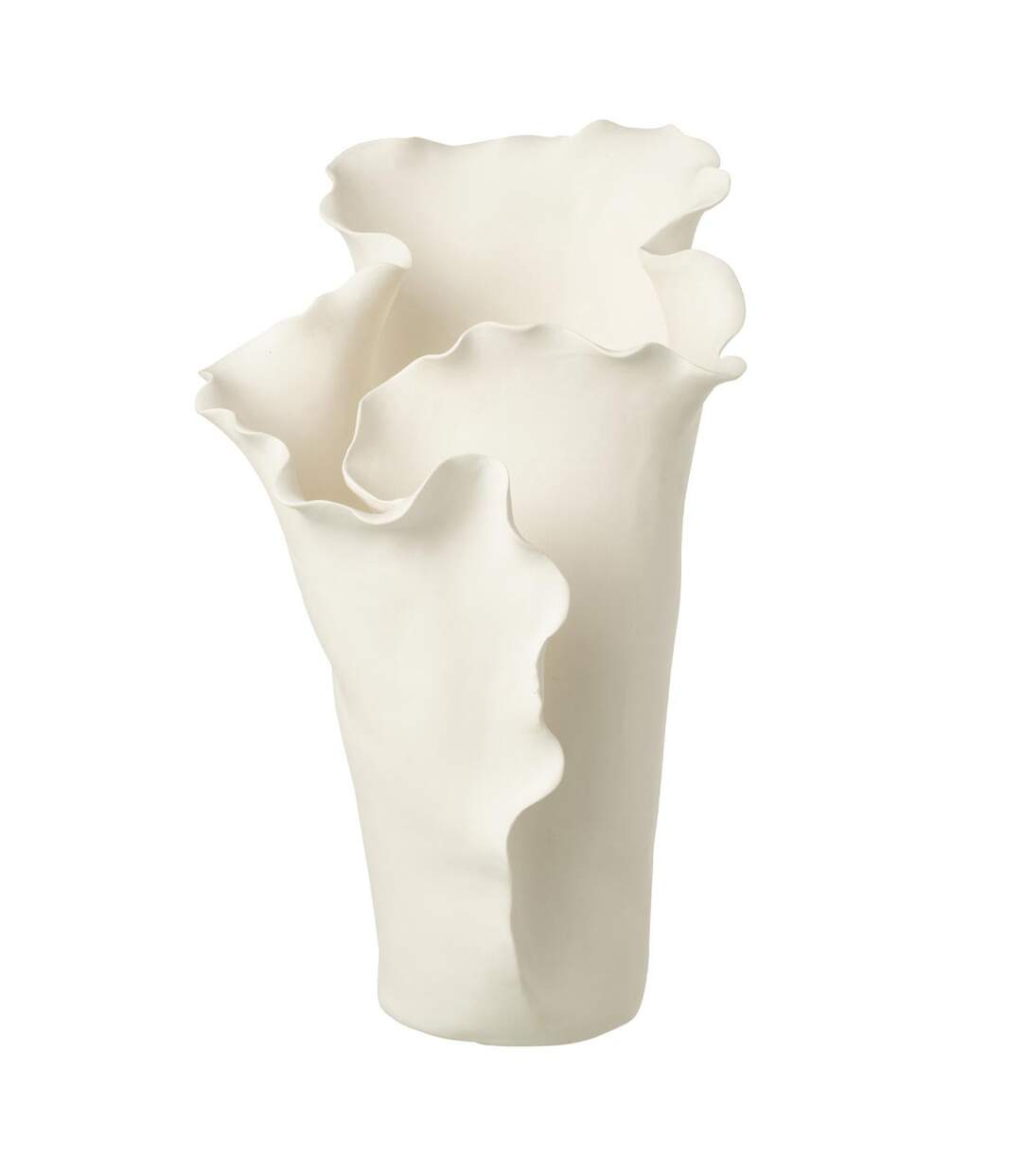 Vase Irrégulier en Céramique Helix 38cm Blanc-1