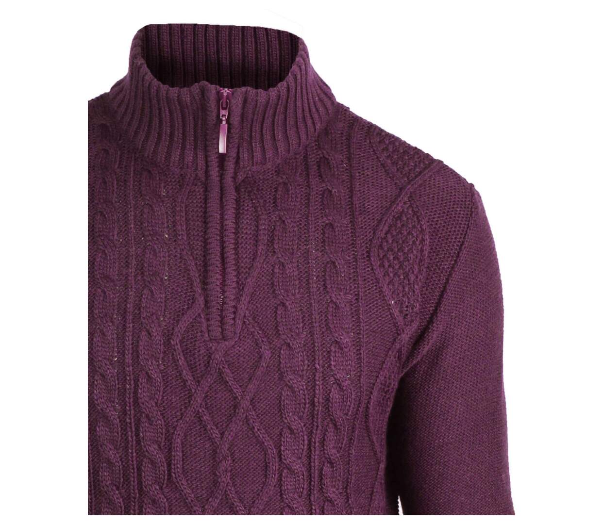 Pull camionneur col montant zippé 30% laine PIXEL1-3