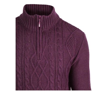 Pull camionneur col montant zippé 30% laine PIXEL1