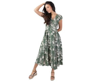 Robe d'été mi-longue LOLITA motif fleuri chic et féminin Coton Du Monde