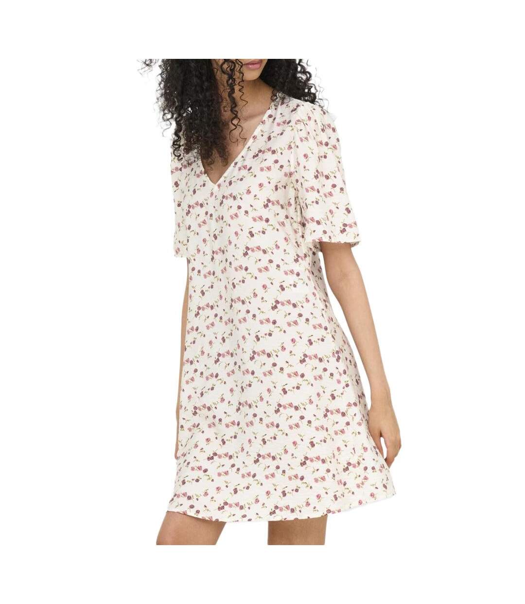 Robe à fleurs blanc/rose  femme jdy carrie-1