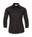 Russell Collection Womens/Ladies Easy-Care Fitted 3/4 Sleeve Shirt (Black) - UTRW9492