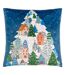 Furn Snowy Village Tree Bouclé Throw Pillow Cover (Midnight) (45cm x 45cm) - UTRV3201